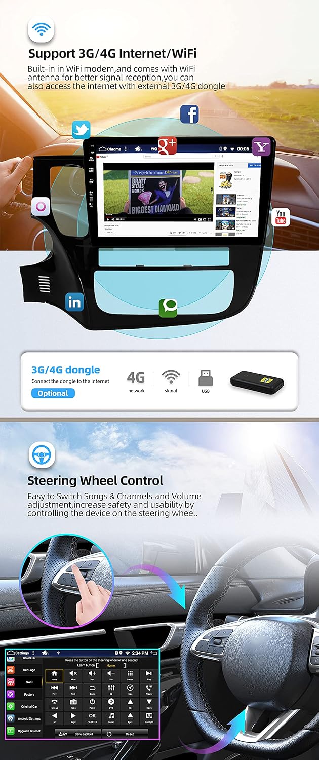 Android 15 Autoradio Passt für Mitsubishi Outlander (2012-2018) - 4G+64G - Eingebaut DSP/Carplay/And