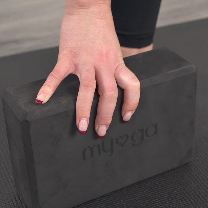 Myga Yoga-Starter-Set – Yogamatte, 2 Yoga-Blöcke und Yogagurt – Starter-Set mit Matte, 2 Steinen & M