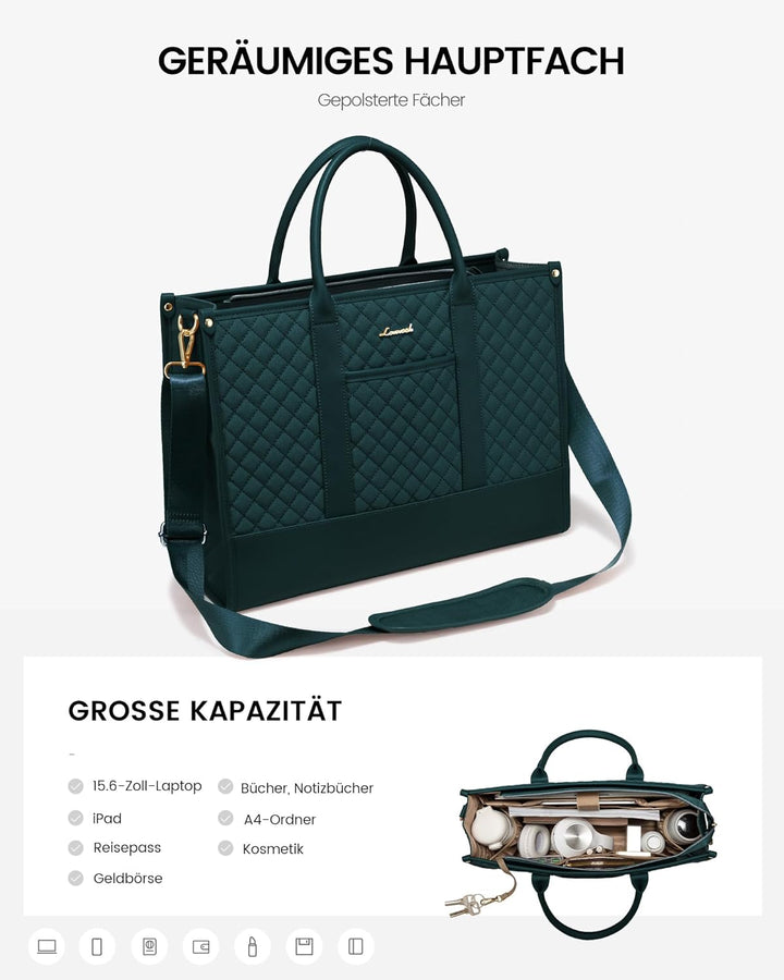 LOVEVOOK Laptoptasche Shopper Damen 15,6 Zoll, Wasserdicht Arbeitstasche Handtasche Gross Schultasch