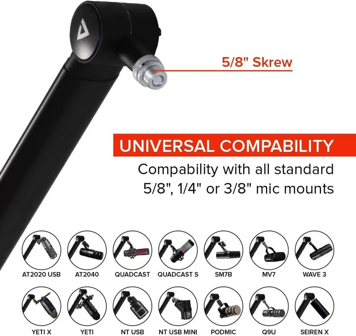 Mikrofonständer Boom Arm, THRONMAX S3 einstellbar 360 ° drehbar Mikrofonarm Schreibtisch, Tisch Stan