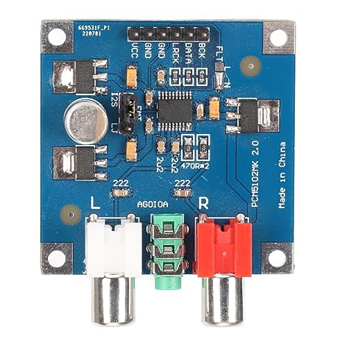 DAC Decoder Board I2S, 32bit 384K Digital-Audio-Modul mit 3,5mm Kopfhörerausgang für Stereoverstärke
