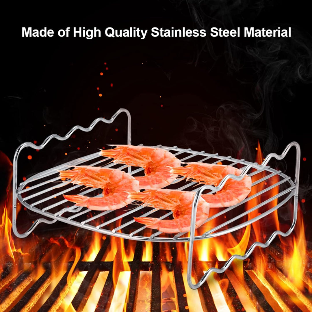 Doppelschicht Backen Grill, Grillständer, Edelstahl Heissluftfritteuse Zubehör, Ersatz BBQ Rack Dopp