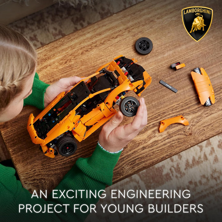 LEGO Technic 42196 Lamborghini Huracán Tecnica Orange Advanced Building Toy, Lamborghini Car Toy for