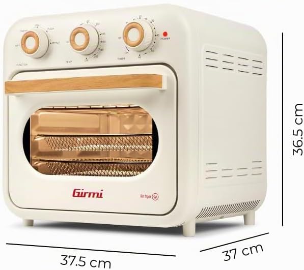 Girmi FG29 Heissluftfritteuse &amp; Multifunktionsofen, 1500W, 22 Liter, Maxi-Lüfter, bis 230 °C, 5 Prog