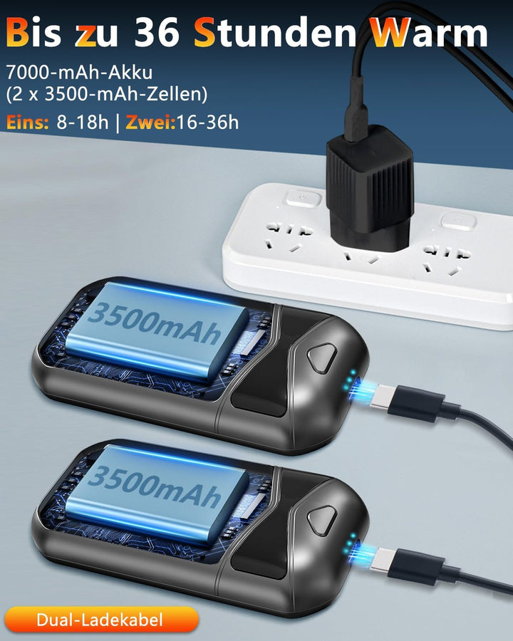 Handwärmer Elektrisch Wiederverwendbar 2er-Pack,7000mAh Magnetisch Taschenwärmer aufladbar Hand Warm
