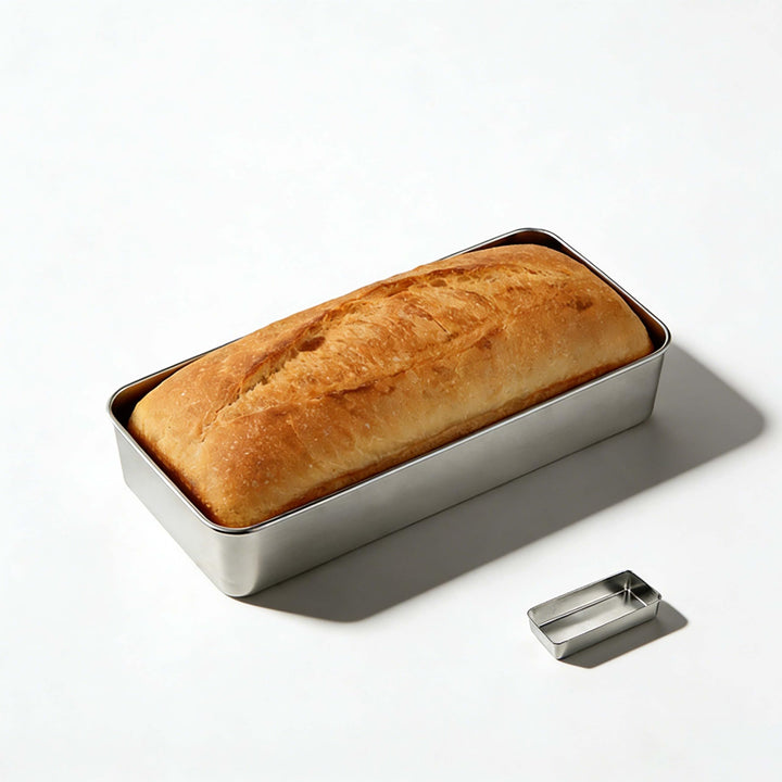 URMONA 1 Stk Edelstahl Kastenform 33 cm, Brotbackform aus lebensmittelechtem Edelstahl, Backform für
