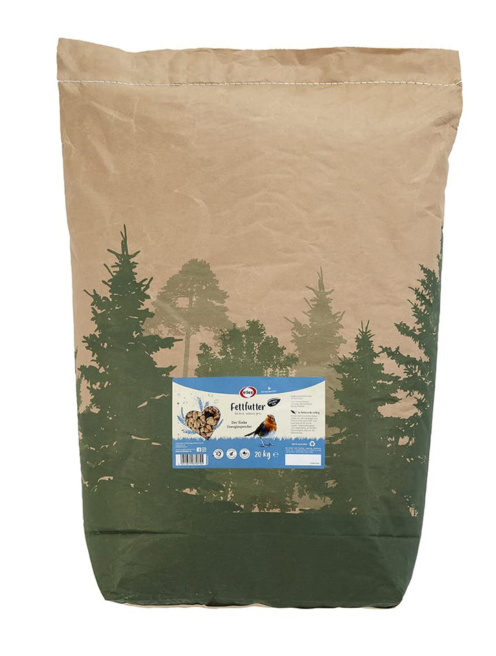 Elles Fettfutter 20kg I Energiespender mit 100% natürlichen Zutaten | Ganzjähriges Wildvogelfutter f