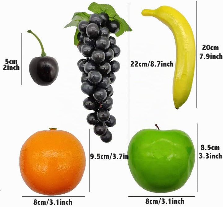 21 Stück künstliche Früchte Sortiert gefälschte Früchte lebensechte realistische Früchte für die Inn