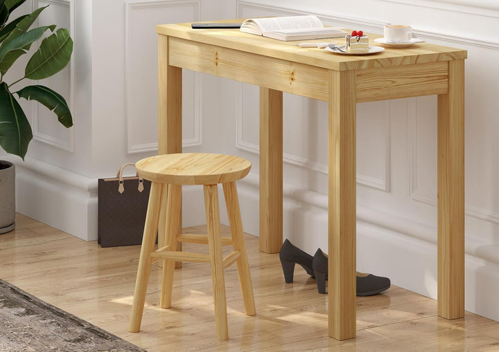 Runder Holz-Hocker als Beistelltisch oder Blumenhocker Schemel aus massiver Kiefer 90.71-42, Holzart
