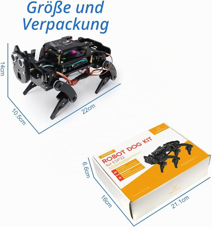 FREENOVE Robot Dog Kit for ESP32-WROVER (Included), Camera, Walking, Ultrasonic Ranging, Touch Senso