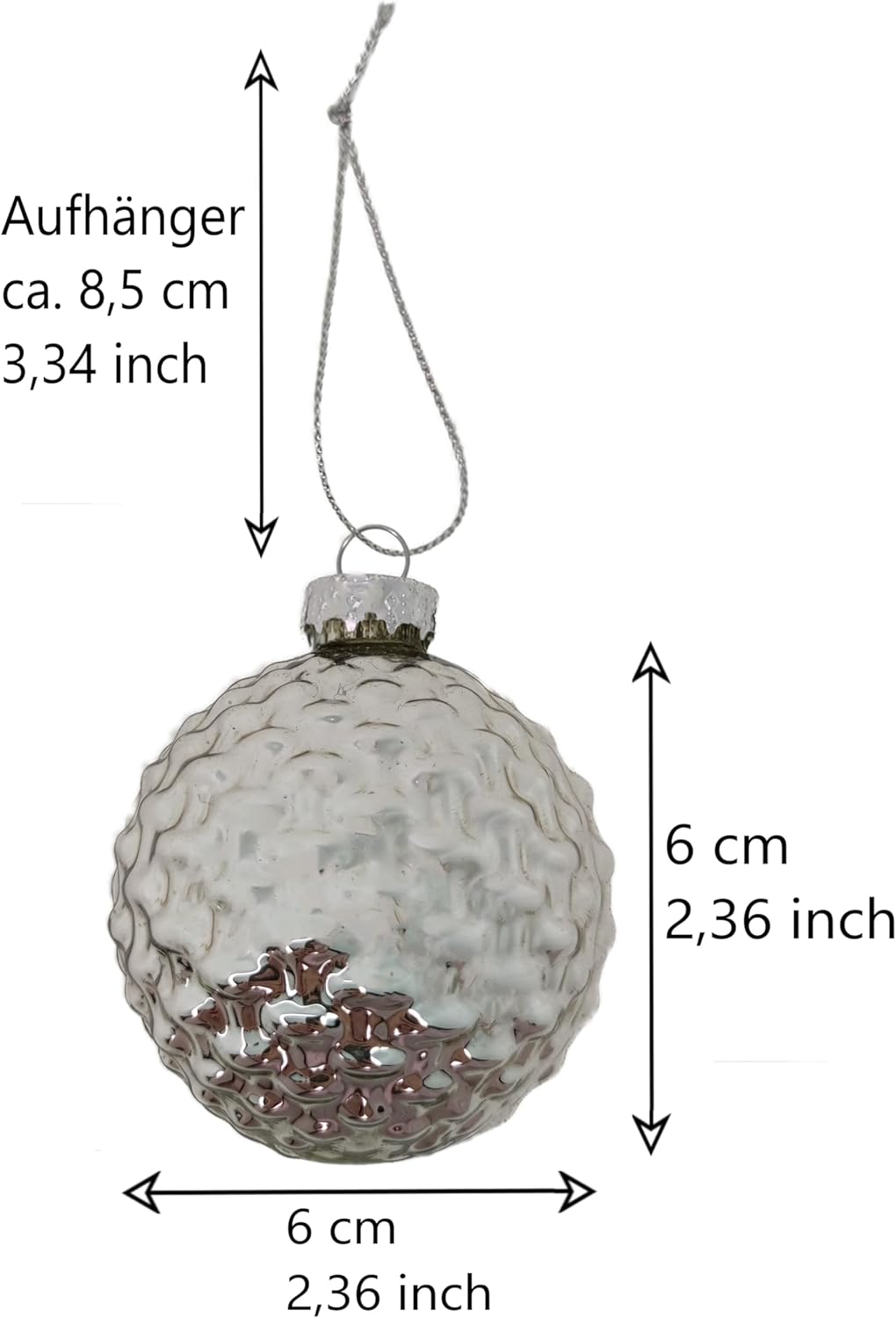 MC-Trend 12er Set edle Luxus Glas Weihnachtskugeln Ø 6cm Weihnachtsbaum Kugeln Christbaumkugeln Weih