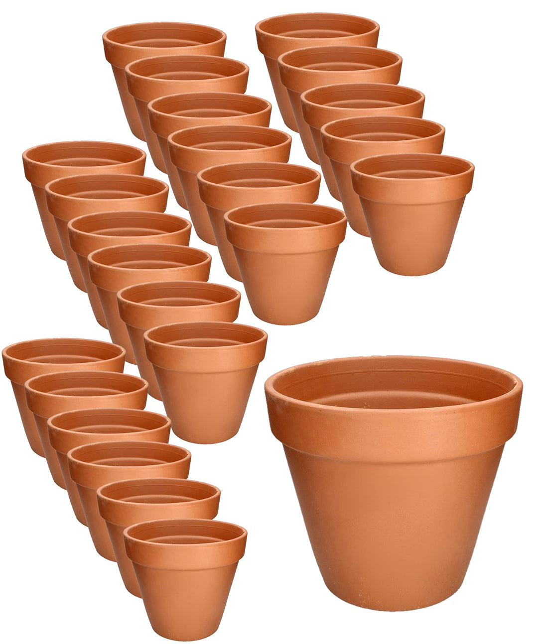 KOTARBAU® 24er Set Blumentopf aus Terrakotta ⌀ 6 cm Übertopf mit Rand für Innenräume und Gärten, Ter