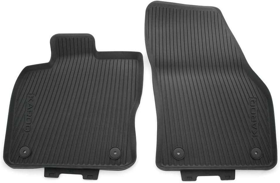Skoda 57B061502 Gummi Fussmatten 2X Gummimatten vorn schwarz Original Allwettermatten mit Schriftzug