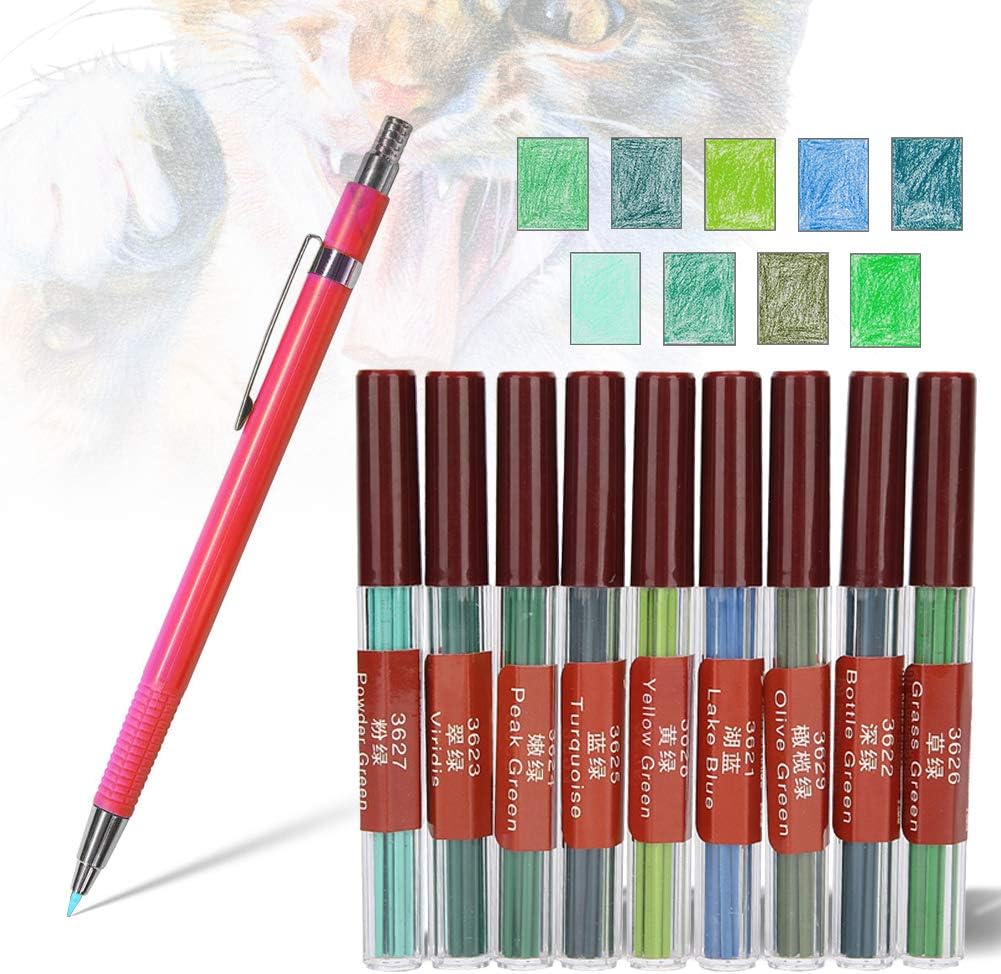 Garosa 9 Farben 2.0MM Bleistiftmine, Nachfüllstiftkern 8 Stück pro Farbe für Druckautomatik