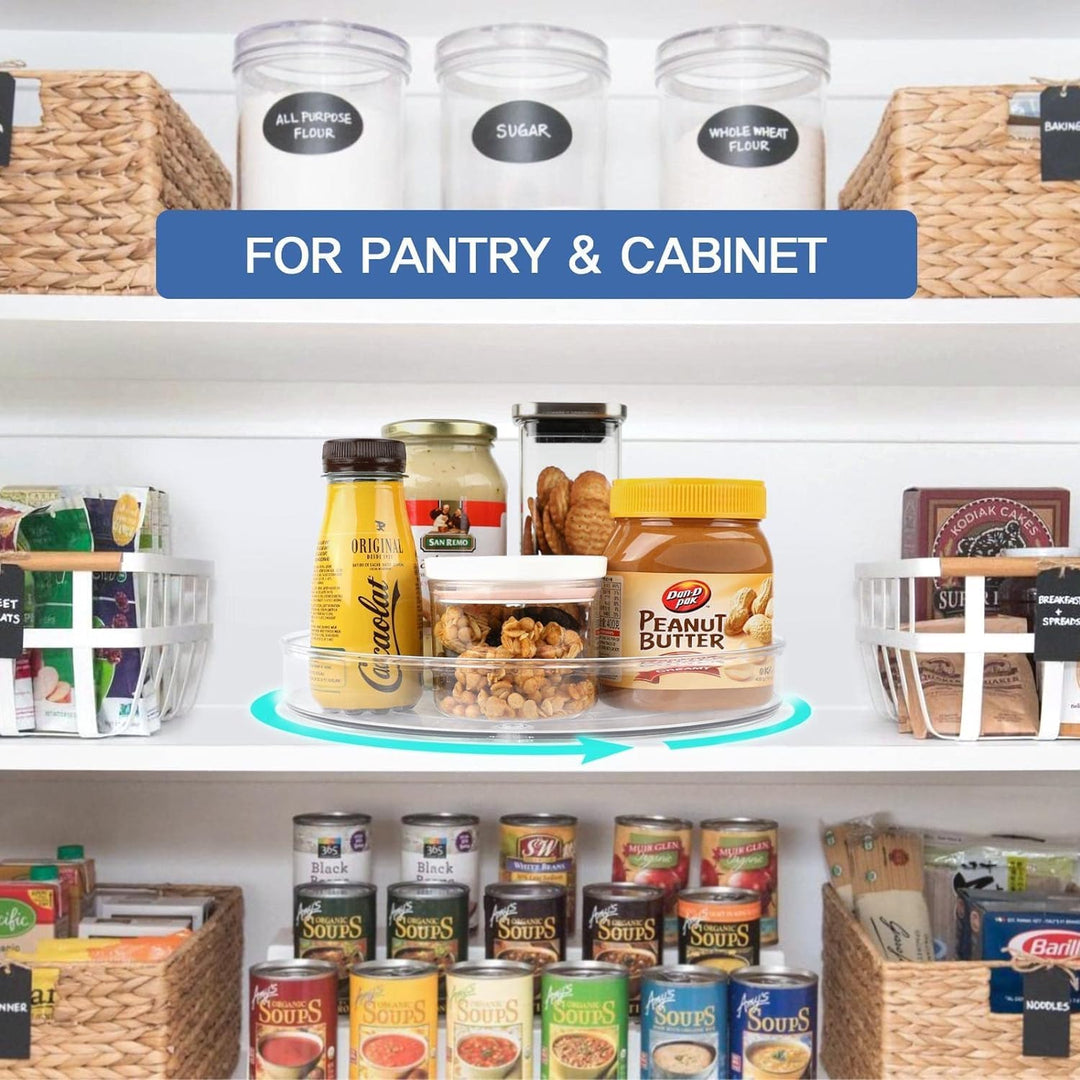 2 Stück Drehteller Kühlschrank Organizer Lazy Susan (23,5cm&27cm), 360° Rondell Küchen Organizer Dre