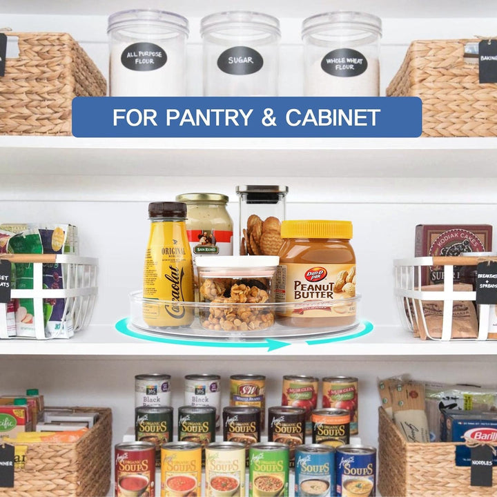 2 Stück Drehteller Kühlschrank Organizer Lazy Susan (23,5cm&27cm), 360° Rondell Küchen Organizer Dre