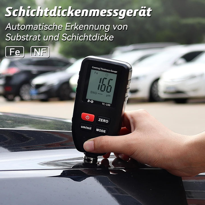 Lackschichtdickenmessgerät RDINSCOS Autolack Lackmessgerät auto Car Karosserie Schichtdickenmessgerä