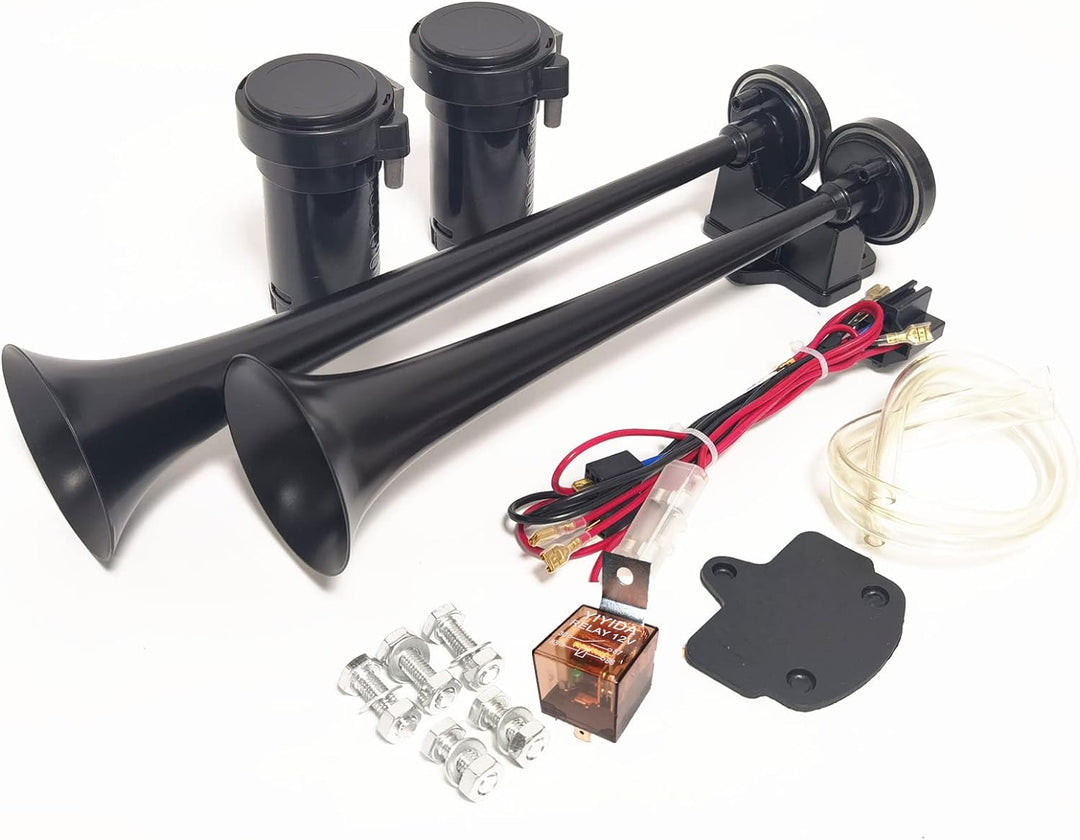 YIYIDA Lufthorn Autohupe Car Horn 24V LKW Hupe Doppelrohrhupe Elektrische Hupe 170db schwarz Wasserd