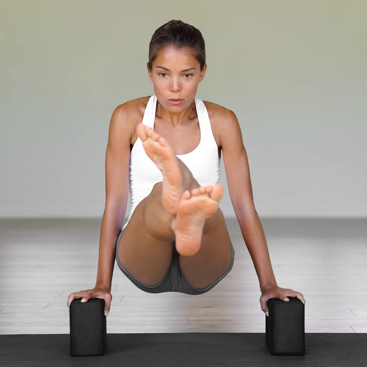 Relaxdays 10 x Yogablock, Yoga-Klötze für Yoga-Übungen, Hartschaum, rutschfest, Yoga-Würfel HBT: 8x2