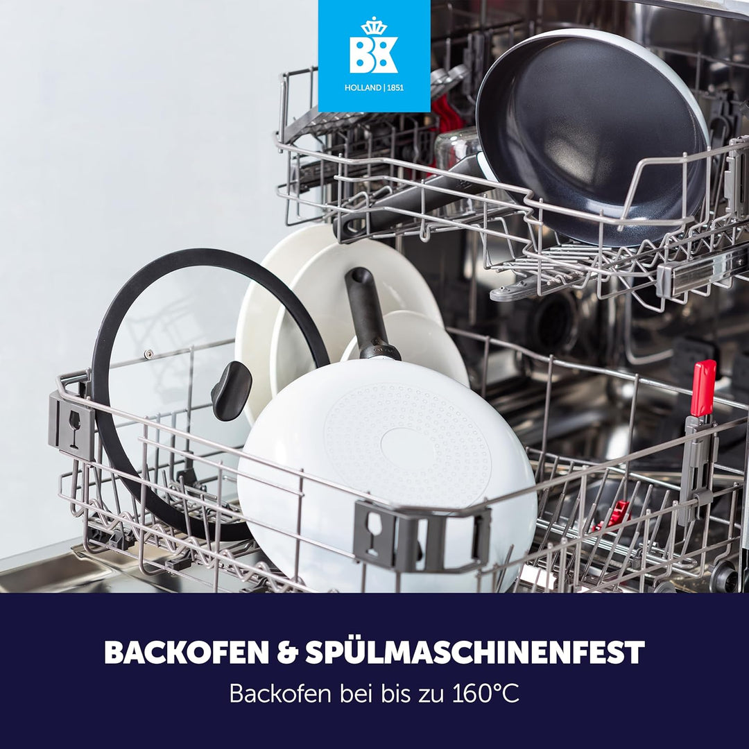 BK Enjoy Keramik-Wokpfanne mit Deckel Ø 28 cm/4,2 l, PFAS-frei, Induktionsgeeignet, Ofenfest bis 160