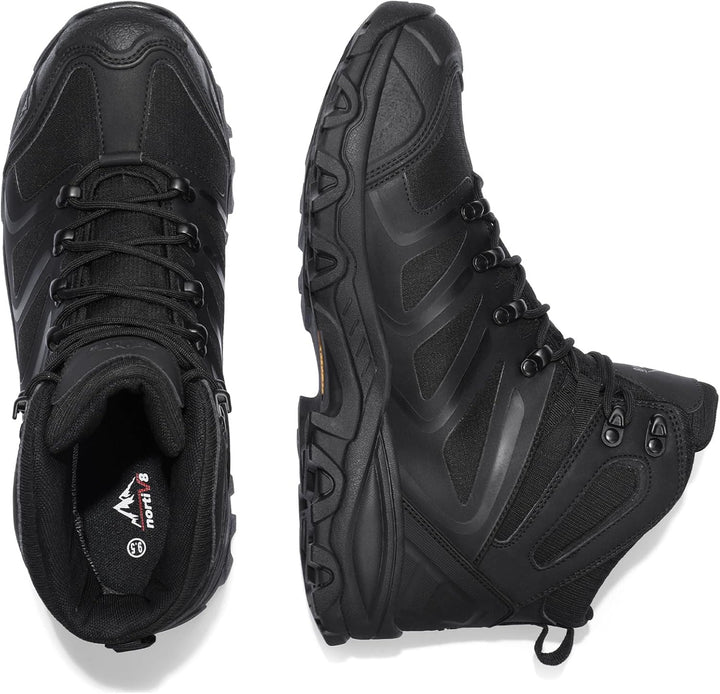 NORTIV 8 Herren-Wanderstiefel, wasserdichte Outdoor-Trekkingstiefel 43 EU Alles Schwarz, 43 EU Alles