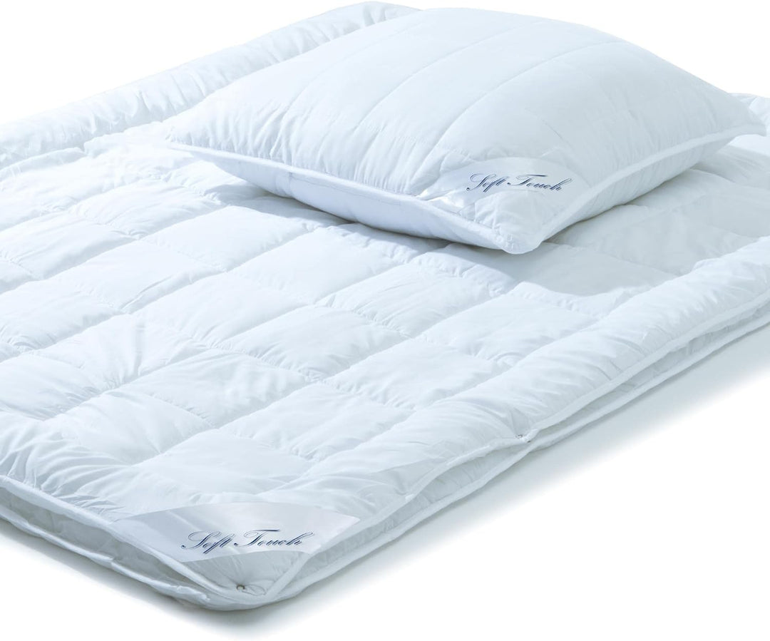 aqua-textil Soft Touch 1x Kopfkissen 80 x 80 cm Set inkl Bettdecke 4 Jahreszeiten 135 x 200 cm Winte