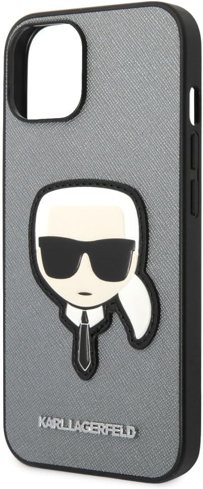 KARL LAGERFELD KLHCP14SSAPKHG hülle für iPhone 14 6,1" Silber/Silver hardcase Saffiano Karl`s Head P