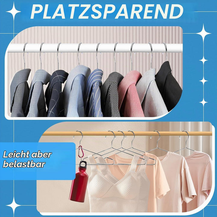 20 Stück Kleiderbügel aus Metall, Strapazierfähige Drahtbügel Mit Einkerbung, Silber für Anzug T-Shi
