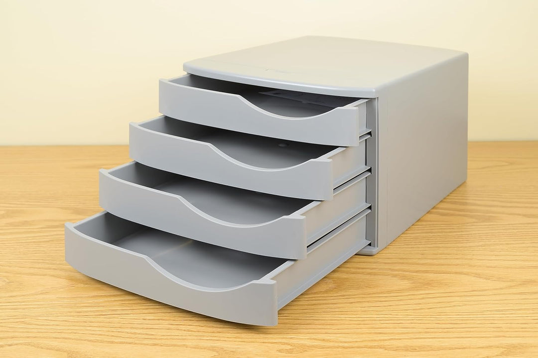 Jalema 2686374307 Schubladenbox Re-Solution, 4 geschlossene Schubladen, DIN A4/C4, Ordnung von Dokum