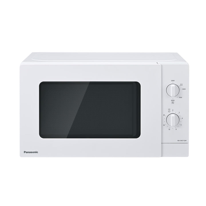 Panasonic NN-SM21QWEPG 20L Solo-Mikrowelle mit Glasschale, 800 W, Auftaueinstellung, 5 Leistungsstuf