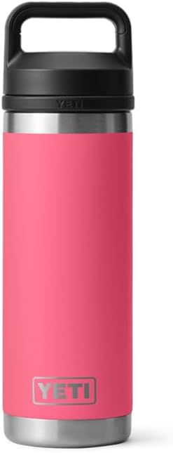 YETI Rambler Trinkflasche 18 oz (532 ml) Tropical Pink – Edelstahl Trinkflasche, Wasserflasche Sport