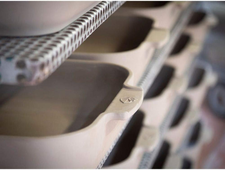 Peugeot Appolia Quadratische Auflaufform mit Griffen, Keramik, Ecru / Weiss, 7,2x28x28 cm, Fassungsv