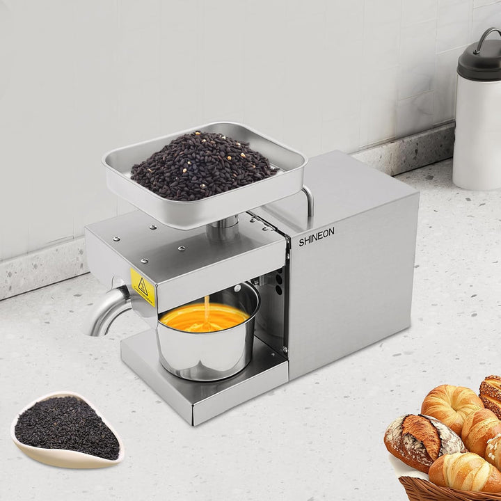 600W Edelstahl Automatische Heiss- und Kaltölpresse, Automatische Ölpresse 200℃ Erdnuss-Ölpresse mit