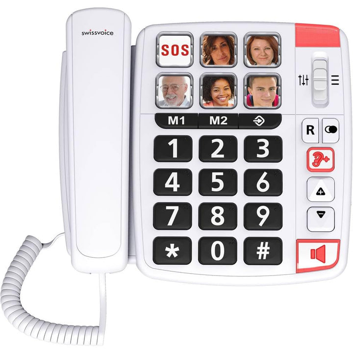 Swissvoice Xtra 1110 schnurgebundenes Telefon mit extra grossen Tasten, sechs Foto-Direktwahltasten,