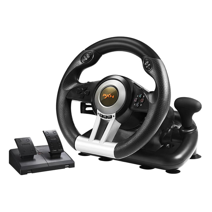 PXN V3 Pro Gaming Lenkrad mit Pedalen - 180°, Vibrationsfeedback, Integrierter Schalthebel, Paddle S