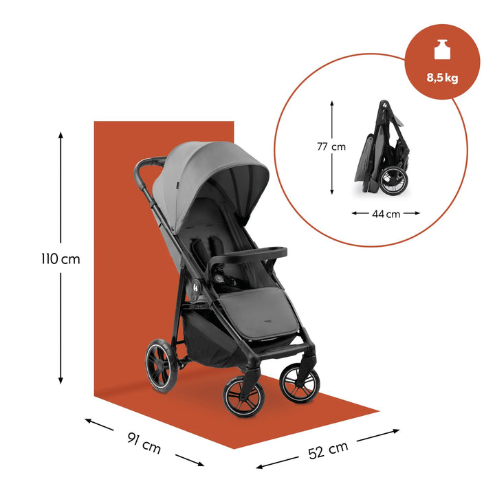 hauck Buggy Shop N Care für Kinder ab Geburt bis 22 kg mit Liegefunktion, Getränkehalter und Snack T