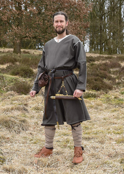 Battle-Merchant | Mittelalter Tunika Askur | LARP Wikinger Kleidung aus Baumwolle für Herren Weinrot
