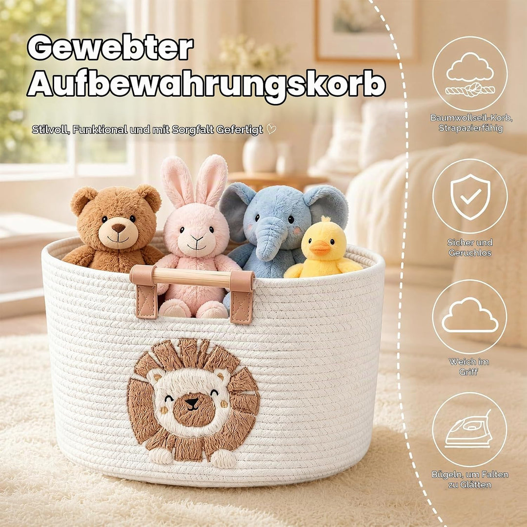 Aufbewahrungskorb aus Baumwollseil, Aufbewahrungskorb Kinderzimmer, Wäschekorb Geflochten Aufbewahru