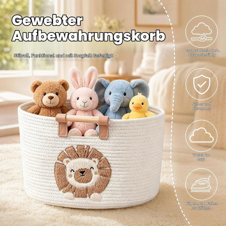 Aufbewahrungskorb aus Baumwollseil, Aufbewahrungskorb Kinderzimmer, Wäschekorb Geflochten Aufbewahru