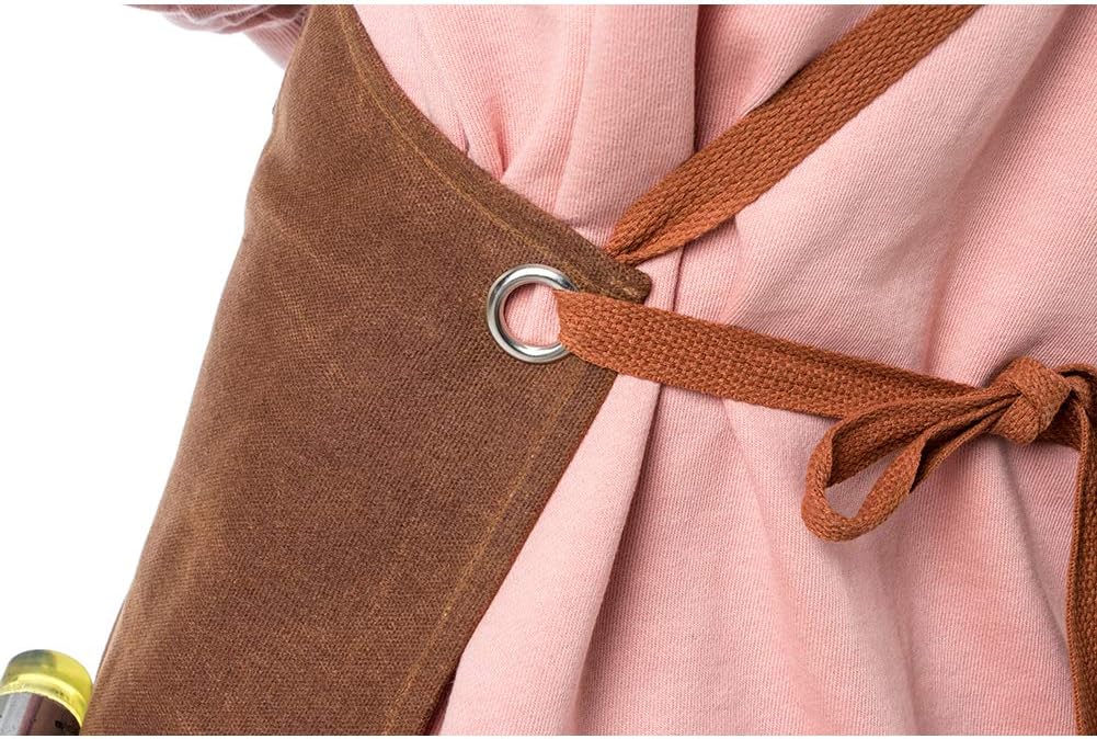 QEES Arbeiter Werkzeug- Tool- Schürze Canvas Einstellbare Arbeitsschürze mit 3 grossen Taschen für I