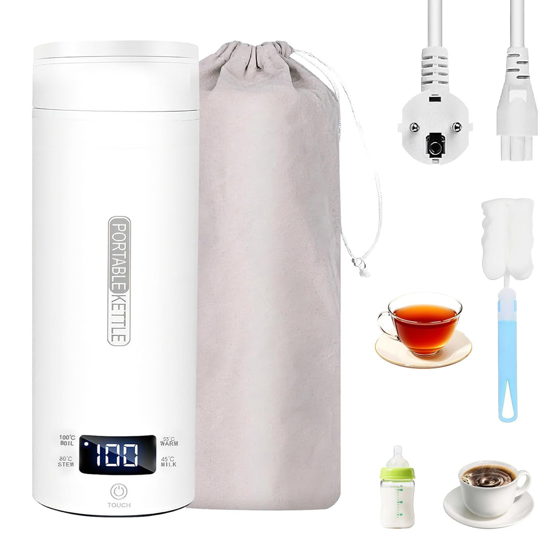Idota Reisewasserkocher Klein, 400ml Reise wasserkocher mit 4 Temperaturstufen, Mini Reisewasserkoch