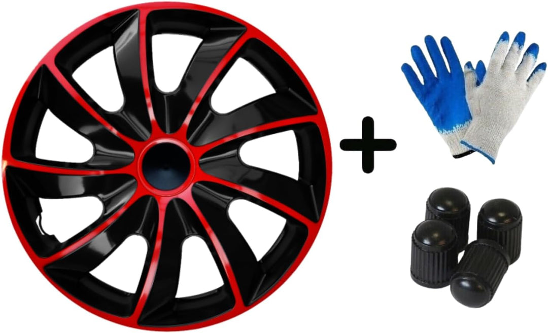 Luckyberg Radkappen 16 Zoll Quad | Radzierblenden 4er-Set für die meisten Automarken und Stahlfelgen