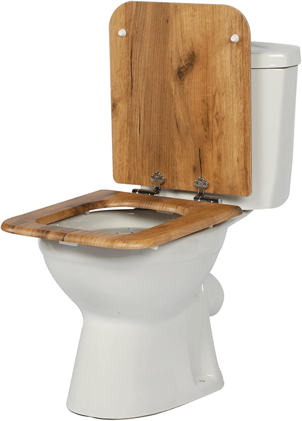 MDF-Toilettensitz, Klodeckel Holz, Premium Quadrat-Förmig Toilettendeckel Mit Soft-Close-Mechanismus