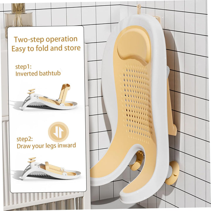 Waschbecken Babybad, Babyspüle Bad mit Saugnapfbecher, multifunktional tragbar mit faltbaren Beinen,