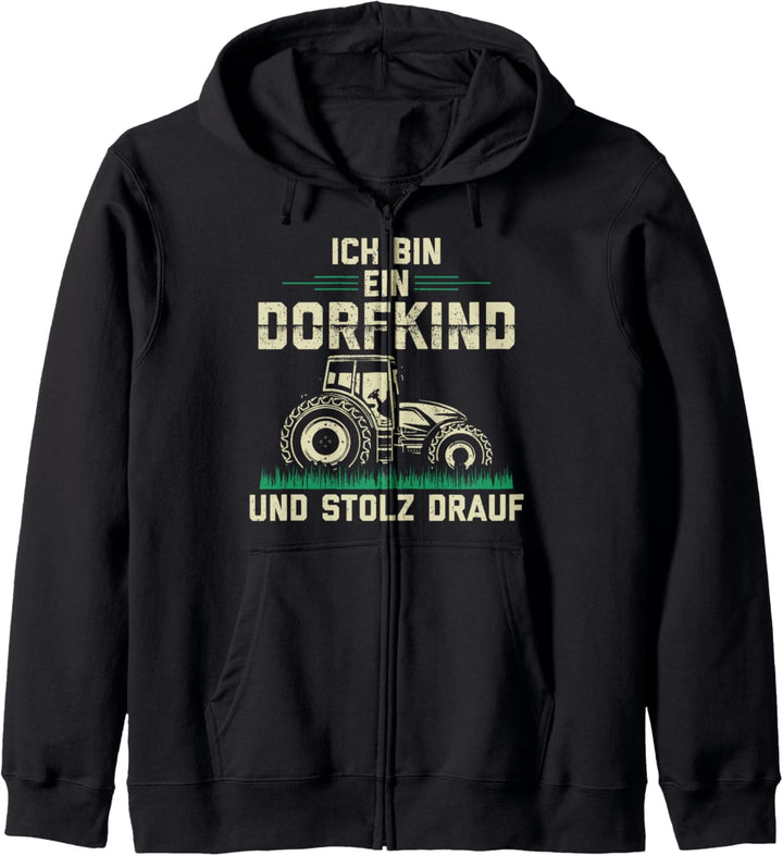 Ich Bin Ein Dorfkind und Stolz Drauf Bauer Landwirte Kapuzenjacke