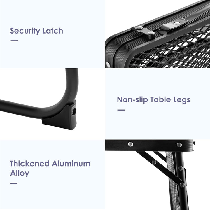 Faltbarer Campingtisch aus Aluminiumlegierung für Outdoor, Leichter Picknicktisch mit Schubladen & D