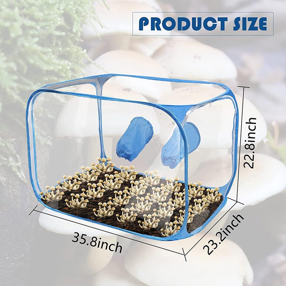 35,8 x 23,2 x 22,8 Zoll Pilzzucht-Stillluftbox Pop-up-Pilzzuchtzelt-Kit Tragbarer Pilzzuchtbehälter