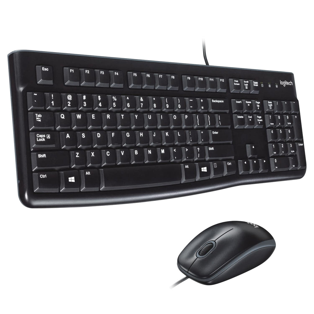 Logitech MK120 Kabelgebundenes Tastatur-Maus-Set, Optische Maus, USB-Anschluss, PC/Laptop, Schweizer