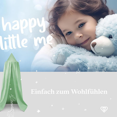 lilime® Betthimmel Baldachin aus 100% Baumwolle, ⌀50cm, Länge 240cm, Moskitonetz, Kinderzimmer, Haus