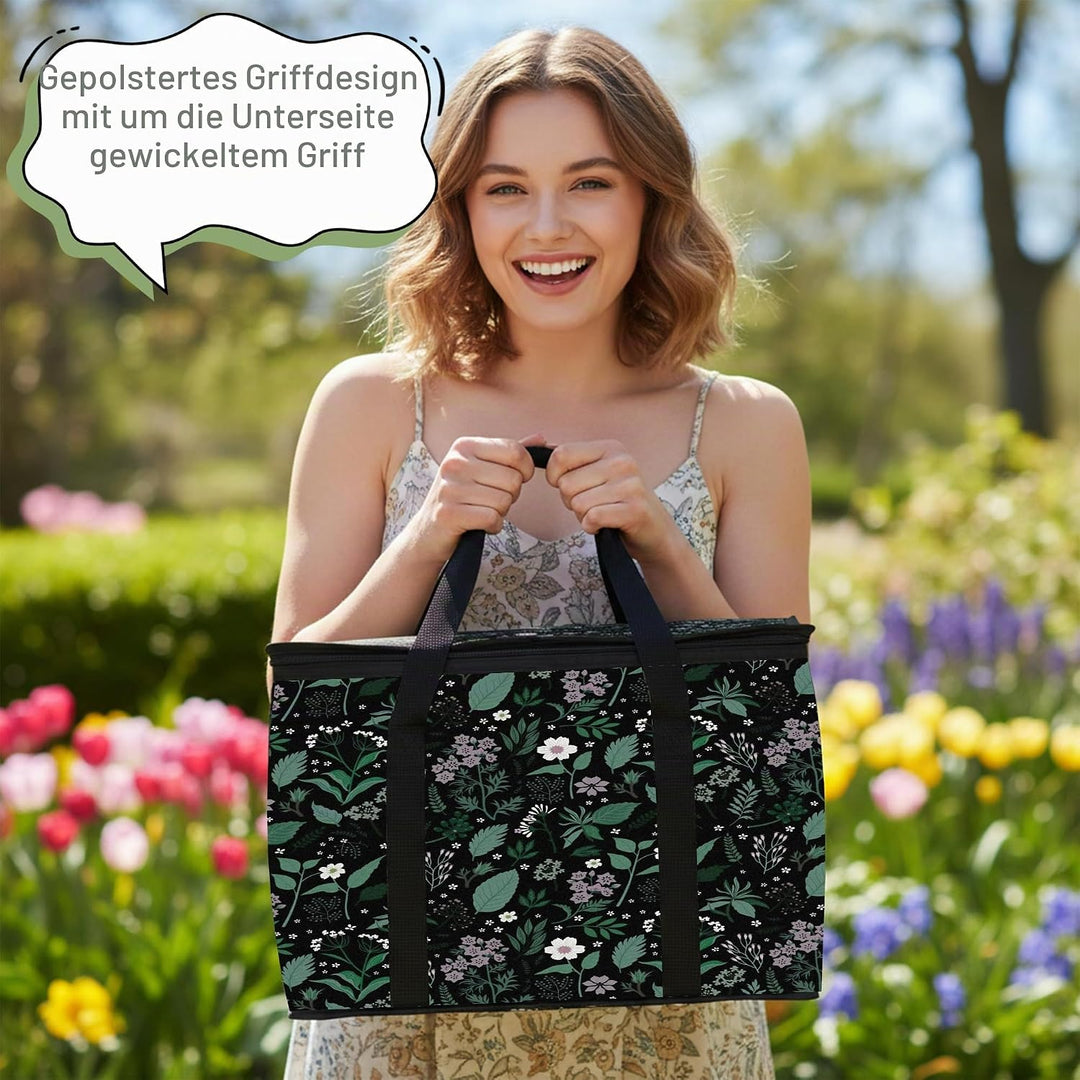Kühltasche 40L Faltbar Picknicktasche Isolierte Picknick-Lunch-Thermotasche mit stabilen Griffen und